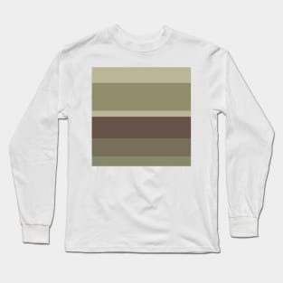 An unparagoned impression of Purplish Brown, Grey Brown, Camouflage Green, Putty and Brown Grey stripes. Long Sleeve T-Shirt